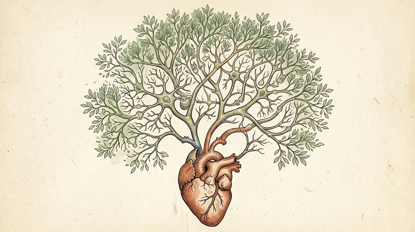 Conceptual illustration — heart and neural tree